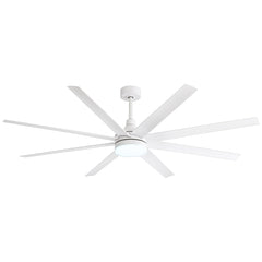 72-Inch Industrial Ceiling Fan with Lights and Remote, 8 ABS Blades, Quiet Reversible DC Motor, 6-Speed, Timer Function, 3 Color LED Light Chandelier