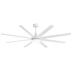 72-Inch Industrial Ceiling Fan with Lights and Remote, 8 ABS Blades, Quiet Reversible DC Motor, 6-Speed, Timer Function, 3 Color LED Light Chandelier