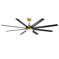72-Inch Industrial Ceiling Fan with Lights and Remote, 8 ABS Blades, Quiet Reversible DC Motor, 6-Speed, Timer Function, 3 Color LED Light Chandelier