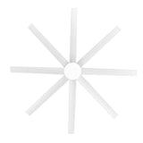 Top view of the AeroSpan Lux showing eight evenly spaced white blades and a streamlined symmetrical design