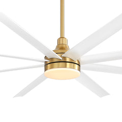 72-Inch Industrial Ceiling Fan with Lights and Remote, 8 ABS Blades, Quiet Reversible DC Motor, 6-Speed, Timer Function, 3 Color LED Light Chandelier