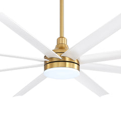 72-Inch Industrial Ceiling Fan with Lights and Remote, 8 ABS Blades, Quiet Reversible DC Motor, 6-Speed, Timer Function, 3 Color LED Light Chandelier