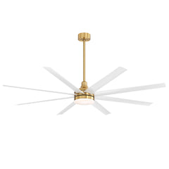72-Inch Industrial Ceiling Fan with Lights and Remote, 8 ABS Blades, Quiet Reversible DC Motor, 6-Speed, Timer Function, 3 Color LED Light Chandelier
