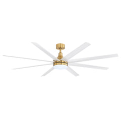 72-Inch Industrial Ceiling Fan with Lights and Remote, 8 ABS Blades, Quiet Reversible DC Motor, 6-Speed, Timer Function, 3 Color LED Light Chandelier
