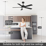 Charlie 52-Inch Smart Ceiling Fan With Light