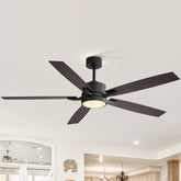 65 in. Integrated LED Indoor Black Ceiling Fans with Light and Remote Control