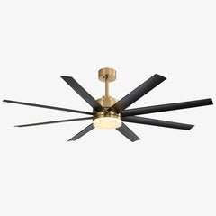 Annette 65 in. Integrated LED Indoor Gold Black-Blade Ceiling Fans with Light and Remote Control