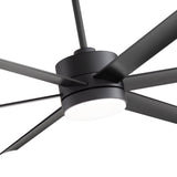 Breezary 60" 6-Blade Silent DC Motor Modern Ceiling Fan with LED Light - Matte Black