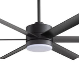 Breezary 60" 6-Blade Silent DC Motor Modern Ceiling Fan with LED Light - Matte Black