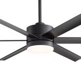 Breezary 60" 6-Blade Silent DC Motor Modern Ceiling Fan with LED Light - Matte Black