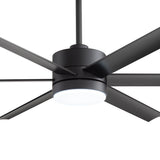 Breezary 60" 6-Blade Silent DC Motor Modern Ceiling Fan with LED Light - Matte Black