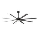 AeroSpan 84-inch 8-blade large black ceiling fan with minimalist modern design