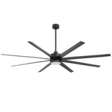 AeroSpan 84-inch 8-blade large black ceiling fan with minimalist modern design