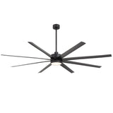 AeroSpan 84-inch 8-blade large black ceiling fan with sleek modern design