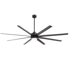 Large 84-in Modern Industrial 8-Blade Large Ceiling Fan with LED Light and Remote,6”,12” and 24” Downrod Included