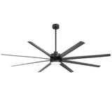 AeroSpan 84-inch 8-blade large black ceiling fan with light