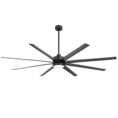 Large 84-in Modern Industrial 8-Blade Large Ceiling Fan with LED Light and Remote,6”,12” and 24” Downrod Included
