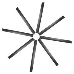 Large 84-in Modern Industrial 8-Blade Large Ceiling Fan with LED Light and Remote,6”,12” and 24” Downrod Included