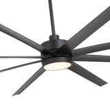 AeroSpan 84-inch 8-blade large black ceiling fan with light