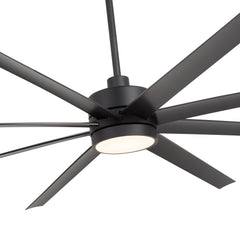 Large 84-in Modern Industrial 8-Blade Large Ceiling Fan with LED Light and Remote,6”,12” and 24” Downrod Included