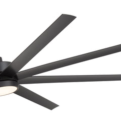 Large 84-in Modern Industrial 8-Blade Large Ceiling Fan with LED Light and Remote,6”,12” and 24” Downrod Included
