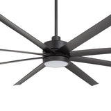 AeroSpan 84-inch 8-blade large black ceiling fan with light