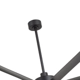 AeroSpan 84-inch 8-blade large black ceiling fan with black downrod and canopy design
