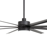 AeroSpan 84-inch 8-blade large black ceiling fan with light