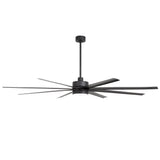 AeroSpan 84-inch 8-blade large black ceiling fan with sleek slim blade design