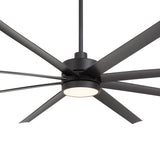 AeroSpan 84-inch 8-blade large black ceiling fan with light