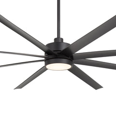 Large 84-in Modern Industrial 8-Blade Large Ceiling Fan with LED Light and Remote,6”,12” and 24” Downrod Included