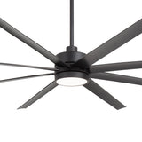 AeroSpan 84-inch 8-blade large black ceiling fan with light