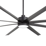 AeroSpan 84-inch 8-blade large black ceiling fan with light