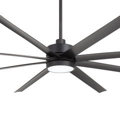 Large 84-in Modern Industrial 8-Blade Large Ceiling Fan with LED Light and Remote,6”,12” and 24” Downrod Included