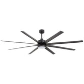 AeroSpan 84-inch 8-blade large black ceiling fan with minimalist modern design