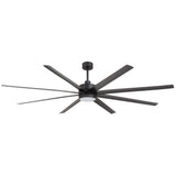 AeroSpan 84-inch 8-blade large black ceiling fan with minimalist modern design