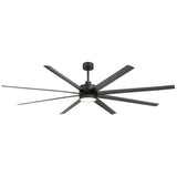 AeroSpan 84-inch 8-blade large black ceiling fan with minimalist modern design