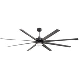 AeroSpan 84-inch 8-blade large black ceiling fan with minimalist modern design