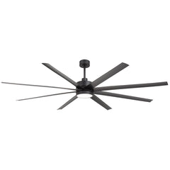 Large 84-in Modern Industrial 8-Blade Large Ceiling Fan with LED Light and Remote,6”,12” and 24” Downrod Included