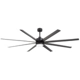 AeroSpan 84-inch 8-blade large black ceiling fan with minimalist modern design