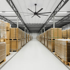 Large 84-inch 8-Blade Black Ceiling Fan with Remote without Light,6",12" and 24" Downrods Included