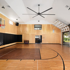 120 inch HVLS fan installed in commercial gym and industrial warehouse