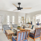 Iverora 52-Inch Black Ceiling Fan With Light and Remote