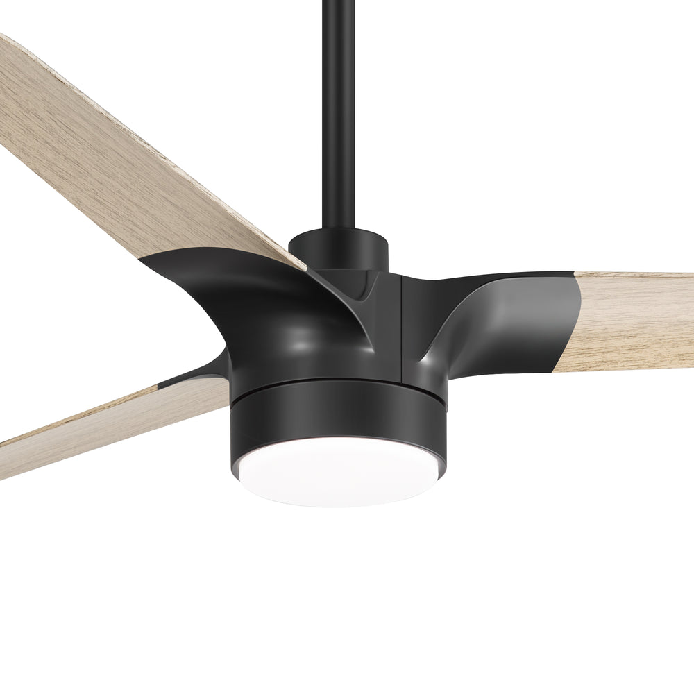 Iverora 52-Inch Black Ceiling Fan With Light and Remote