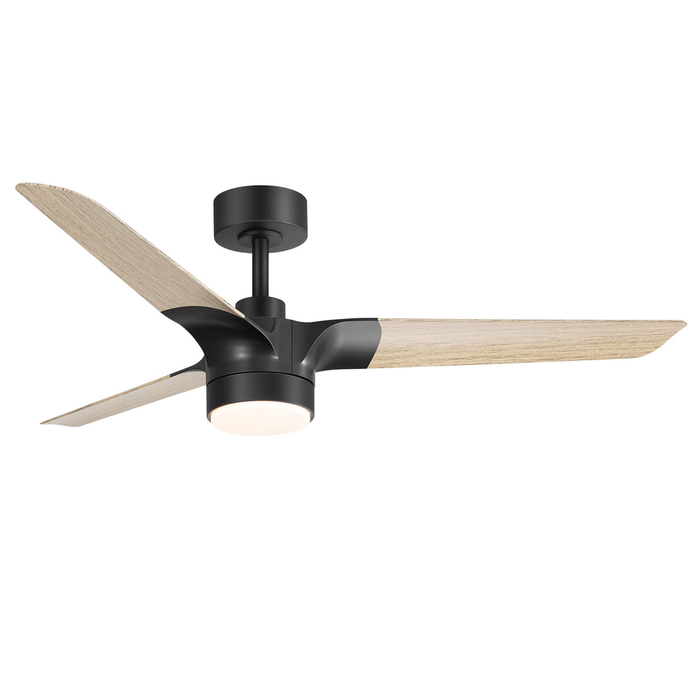 Iverora 52-Inch Black Ceiling Fan With Light and Remote