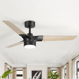 Iverora 52-Inch Black Ceiling Fan With Light and Remote