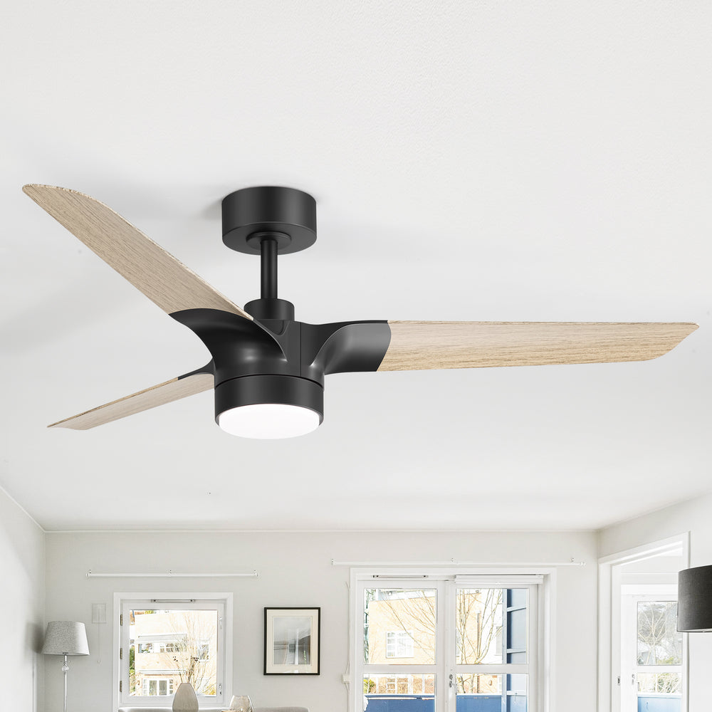 Iverora 52-Inch Black Ceiling Fan With Light and Remote