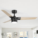 Iverora 52-Inch Black Ceiling Fan With Light and Remote