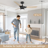 Iverora 52-Inch Black Ceiling Fan With Light and Remote