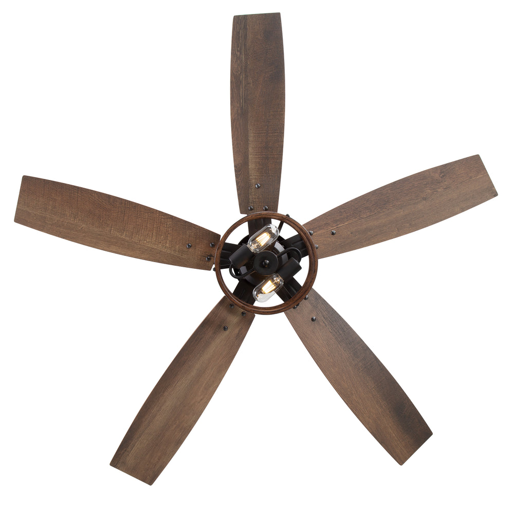 Jorelle 52-Inch Farmhouse Caged Ceiling Fan With Light & Remote